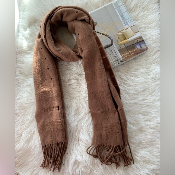 New 100% virgin wool big scarf/throw camel women by Veni Vidi vici made in Italy - Picture 4 of 8